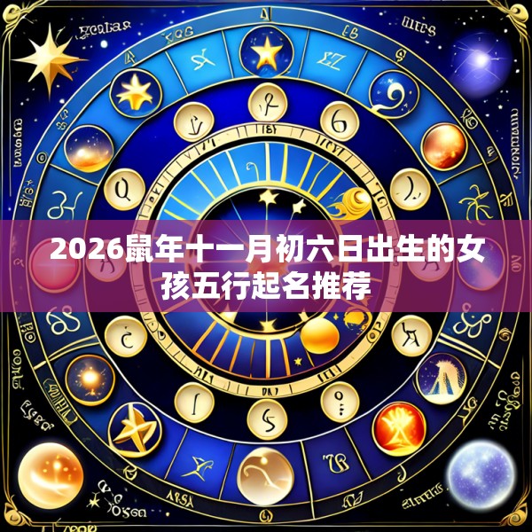 2026鼠年十一月初六日出生的女孩五行起名推荐
