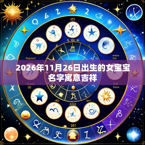 2026年11月26日出生的女宝宝名字寓意吉祥
