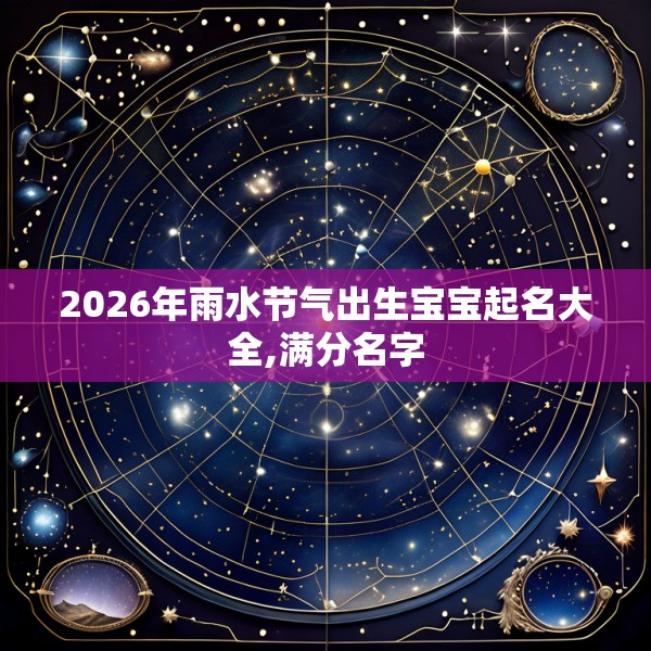 2026年雨水节气出生宝宝起名大全,满分名字