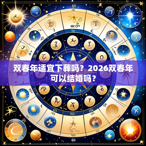 双春年适宜下葬吗?2026双春年可以结婚吗?