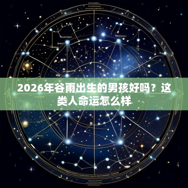 2026年谷雨出生的男孩好吗？这类人命运怎么样