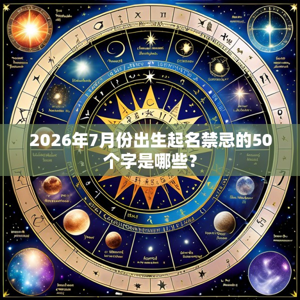 2026年7月份出生起名禁忌的50个字是哪些？