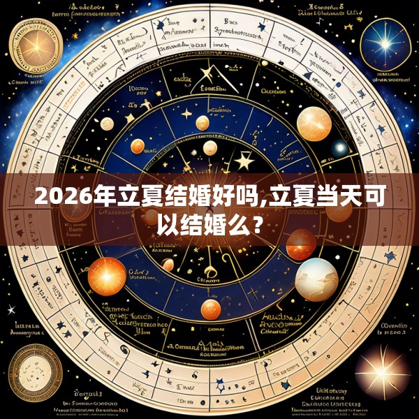 2026年立夏结婚好吗,立夏当天可以结婚么?