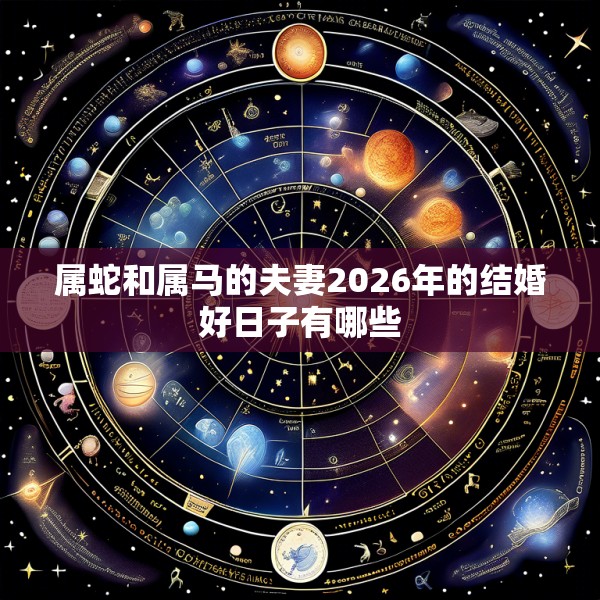 属蛇和属马的夫妻2026年的结婚好日子有哪些