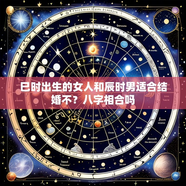巳时出生的女人和辰时男适合结婚不？八字相合吗