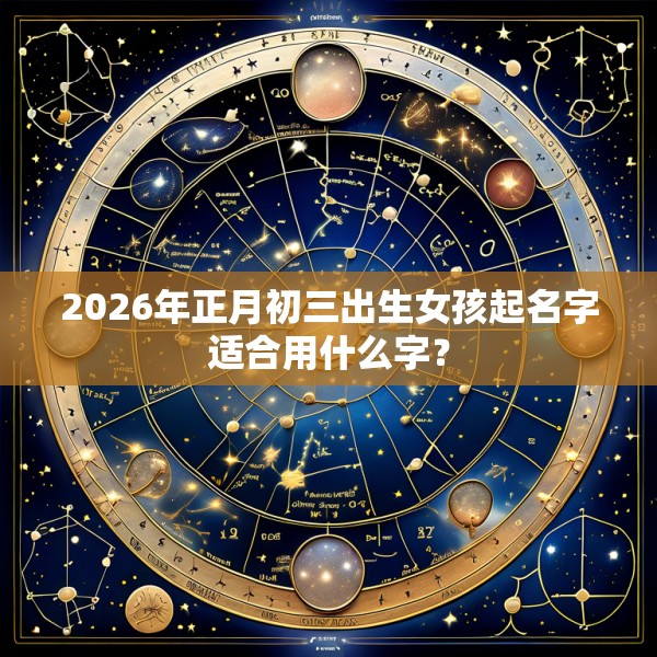 2026年正月初三出生女孩起名字适合用什么字?