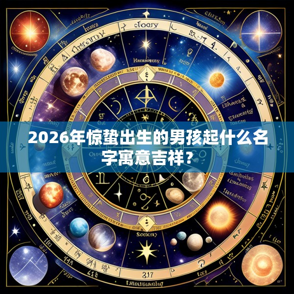 2026年惊蛰出生的男孩起什么名字寓意吉祥？