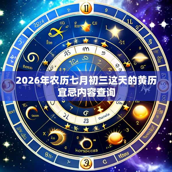 2026年农历七月初三这天的黄历宜忌内容查询