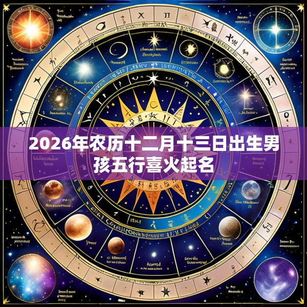 2026年农历十二月十三日出生男孩五行喜火起名