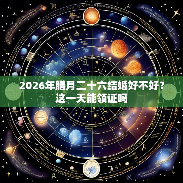 2026年腊月二十六结婚好不好?这一天能领证吗