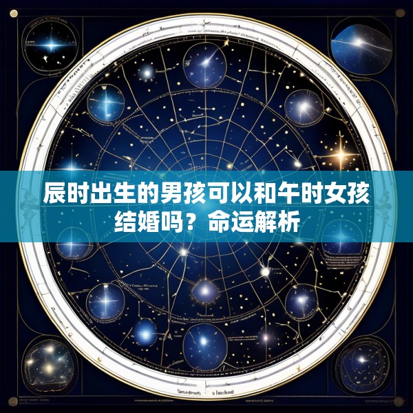 辰时出生的男孩可以和午时女孩结婚吗？命运解析