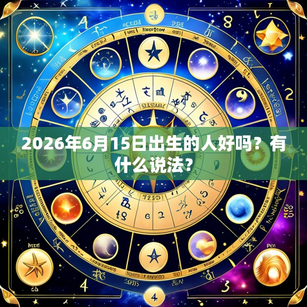 2026年6月15日出生的人好吗？有什么说法？