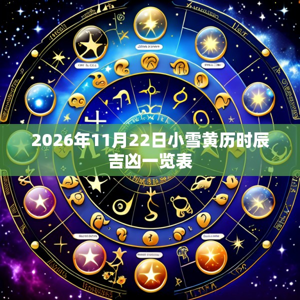 2026年11月22日小雪黄历时辰吉凶一览表