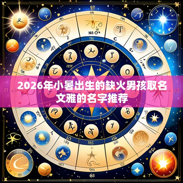 2026年小暑出生的缺火男孩取名文雅的名字推荐