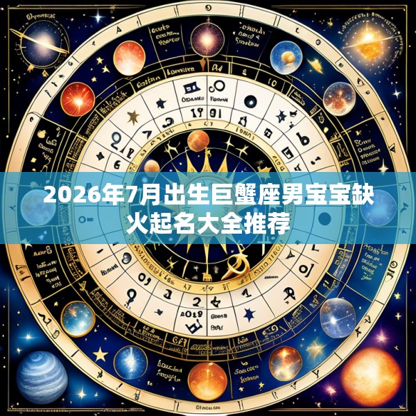 2026年7月出生巨蟹座男宝宝缺火起名大全推荐