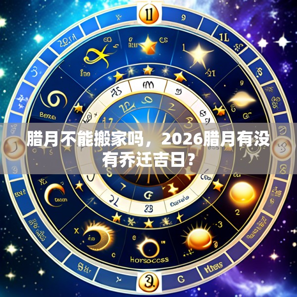 腊月不能搬家吗，2026腊月有没有乔迁吉日？