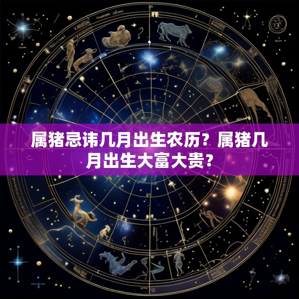 属猪忌讳几月出生农历？属猪几月出生大富大贵？