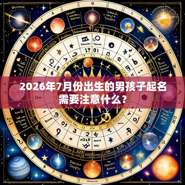 2026年7月份出生的男孩子起名需要注意什么？