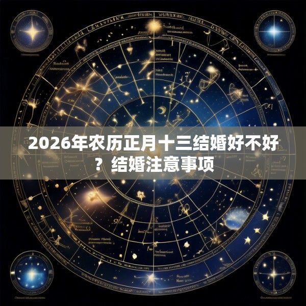 2026年农历正月十三结婚好不好？结婚注意事项
