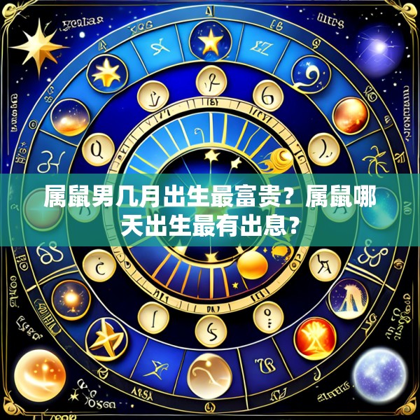属鼠男几月出生最富贵？属鼠哪天出生最有出息？