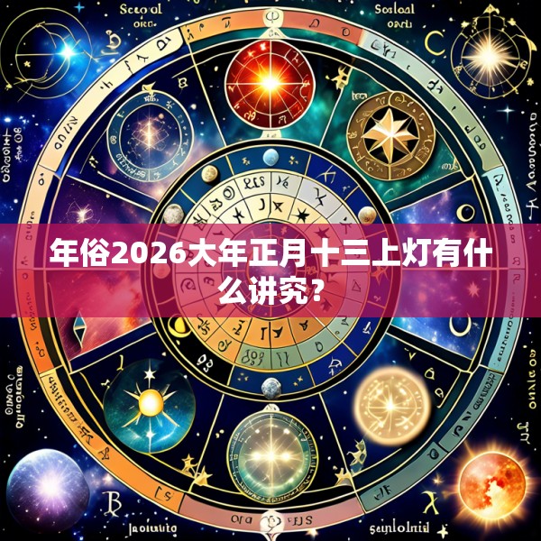 年俗2026大年正月十三上灯有什么讲究？