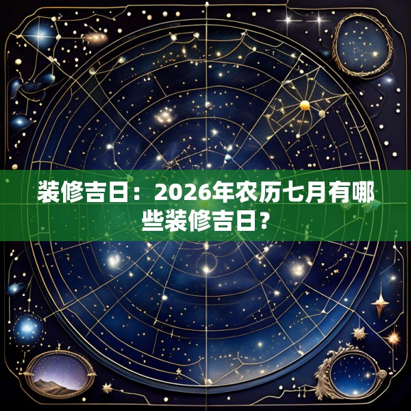 装修吉日：2026年农历七月有哪些装修吉日？