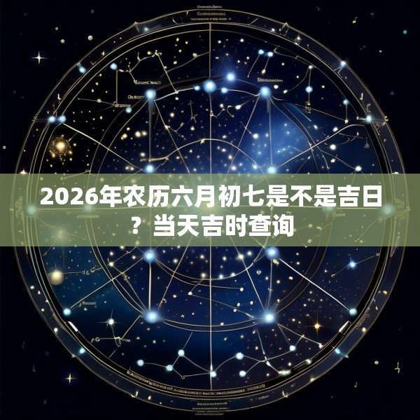 2026年农历六月初七是不是吉日？当天吉时查询