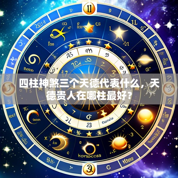 四柱神煞三个天德代表什么，天德贵人在哪柱最好？