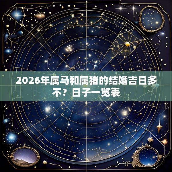 2026年属马和属猪的结婚吉日多不？日子一览表