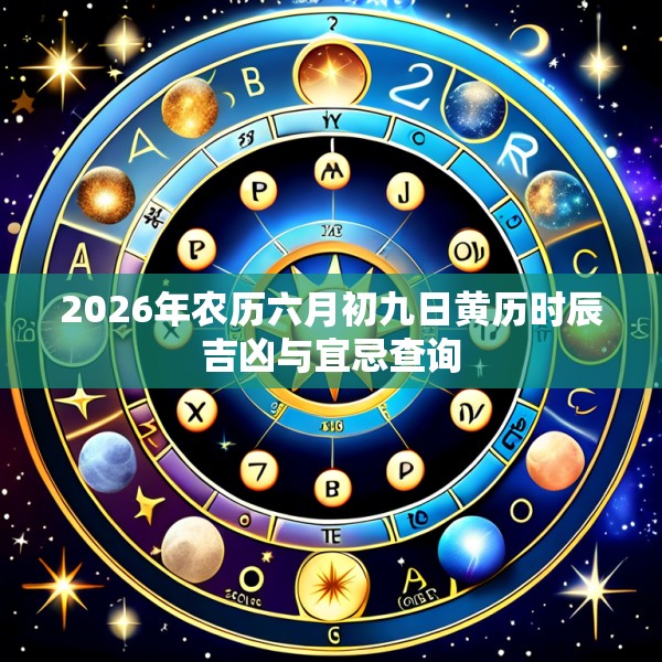 2026年农历六月初九日黄历时辰吉凶与宜忌查询