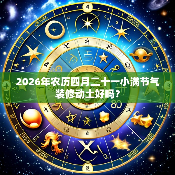 2026年农历四月二十一小满节气装修动土好吗?