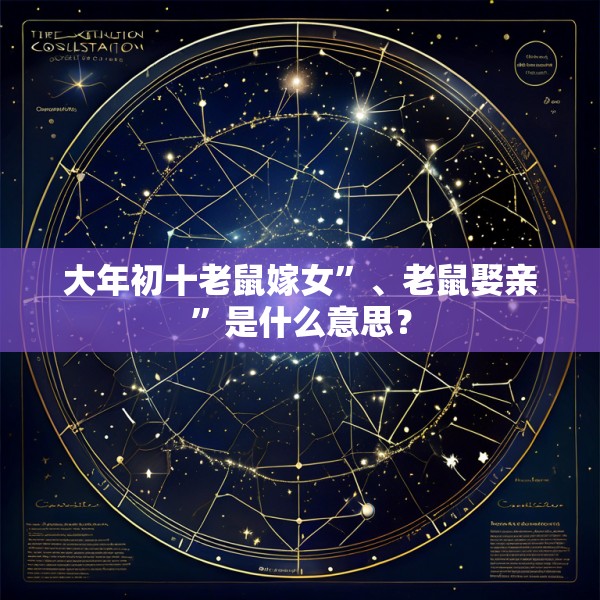 大年初十老鼠嫁女”、老鼠娶亲”是什么意思?
