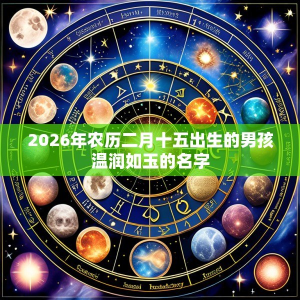 2026年农历二月十五出生的男孩温润如玉的名字