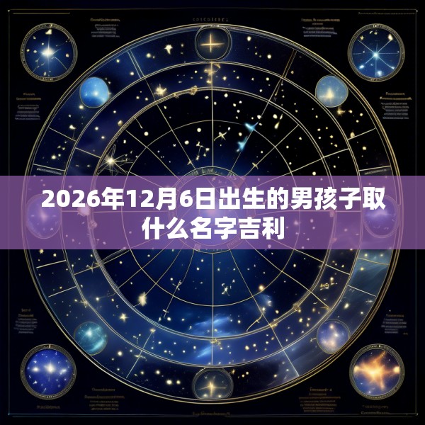 2026年12月6日出生的男孩子取什么名字吉利