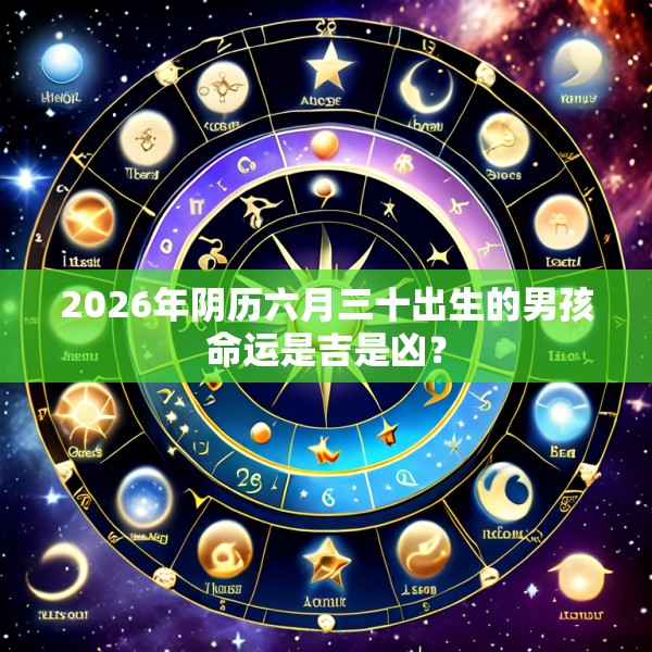 2026年阴历六月三十出生的男孩命运是吉是凶?