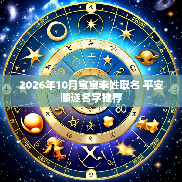 2026年10月宝宝李姓取名 平安顺遂名字推荐