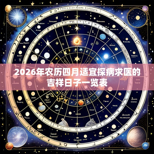 2026年农历四月适宜探病求医的吉祥日子一览表