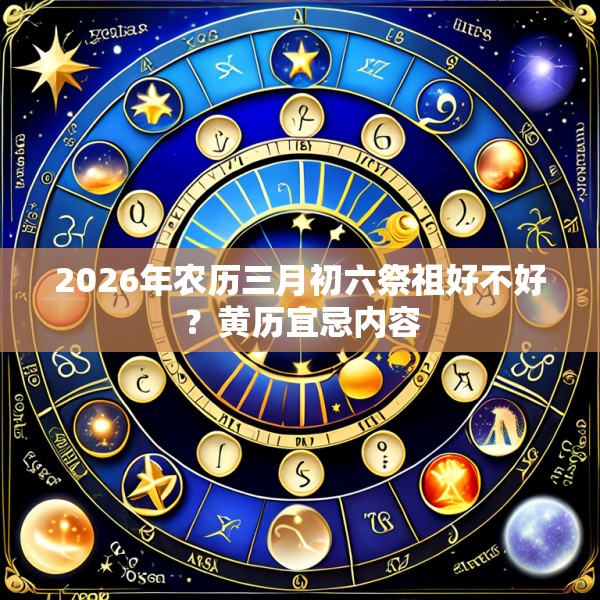 2026年农历三月初六祭祖好不好?黄历宜忌内容