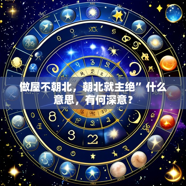 做屋不朝北，朝北就主绝”什么意思，有何深意？