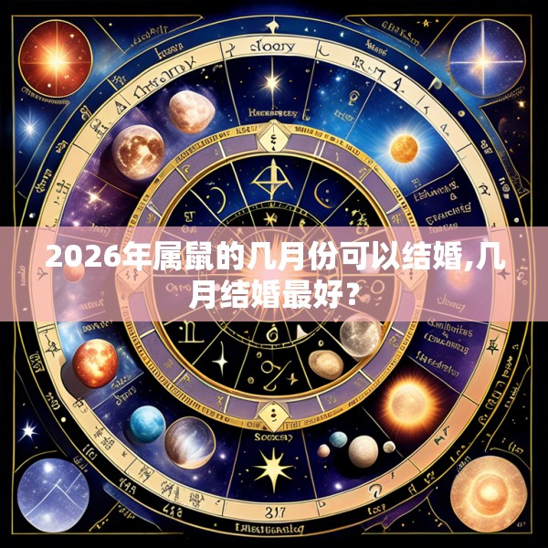 2026年属鼠的几月份可以结婚,几月结婚最好？