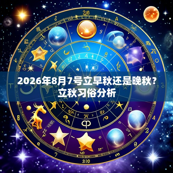 2026年8月7号立早秋还是晚秋？立秋习俗分析