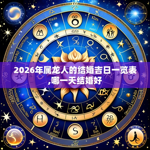 2026年属龙人的结婚吉日一览表,哪一天结婚好