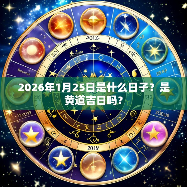 2026年1月25日是什么日子？是黄道吉日吗？