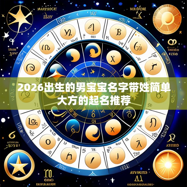 2026出生的男宝宝名字带姓简单大方的起名推荐