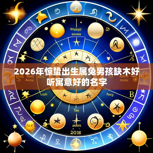 2026年惊蛰出生属兔男孩缺木好听寓意好的名字
