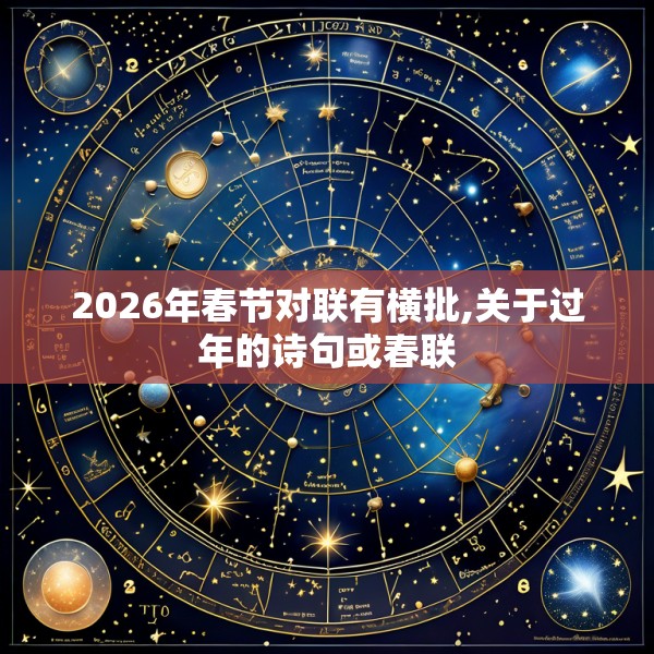 2026年春节对联有横批,关于过年的诗句或春联