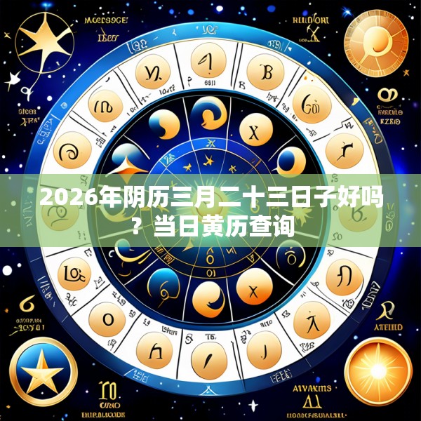 2026年阴历三月二十三日子好吗？当日黄历查询
