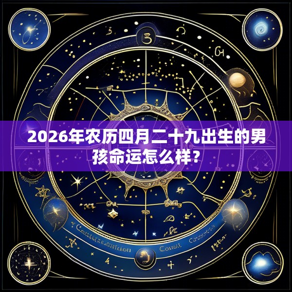 2026年农历四月二十九出生的男孩命运怎么样?