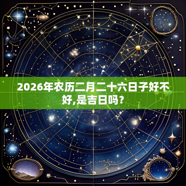 2026年农历二月二十六日子好不好,是吉日吗?