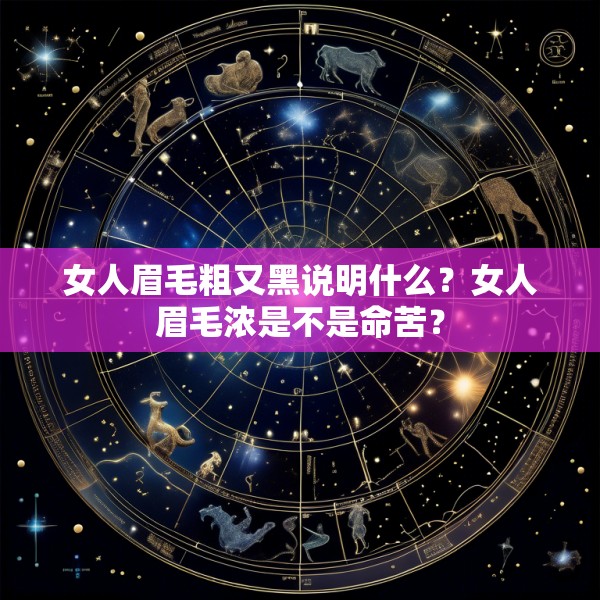 女人眉毛粗又黑说明什么？女人眉毛浓是不是命苦？